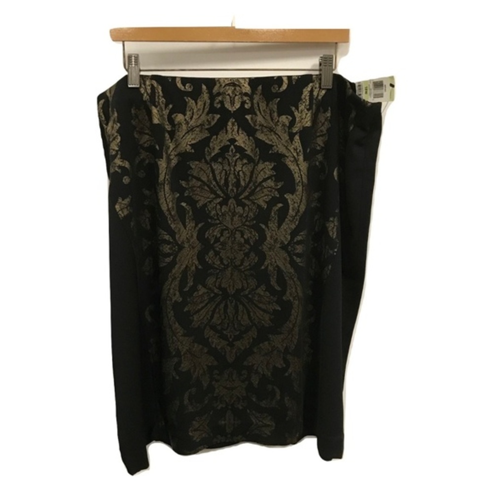 NWT Plus Size Alfani Brocade Print Stretch Skirt